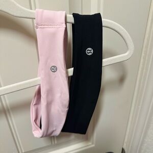 Lululemon Athletica Pink and Black Headband Set